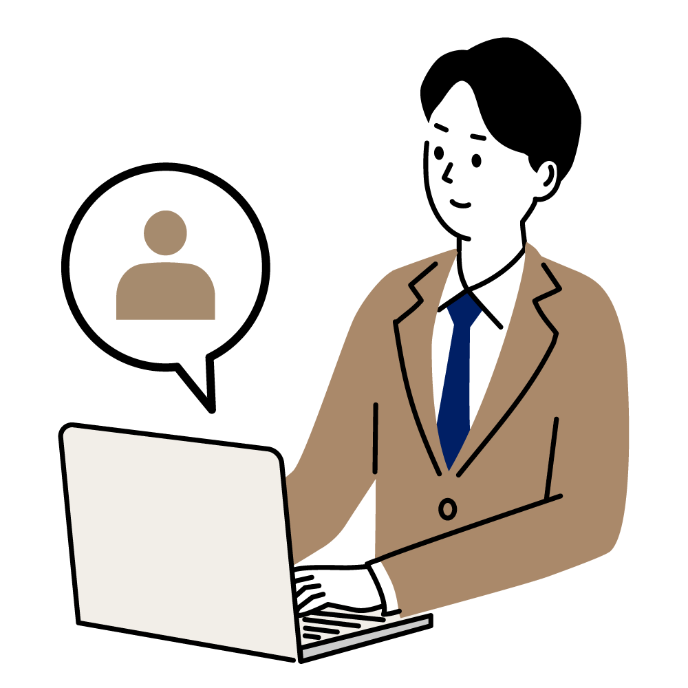 ノートPCと人物のイラスト